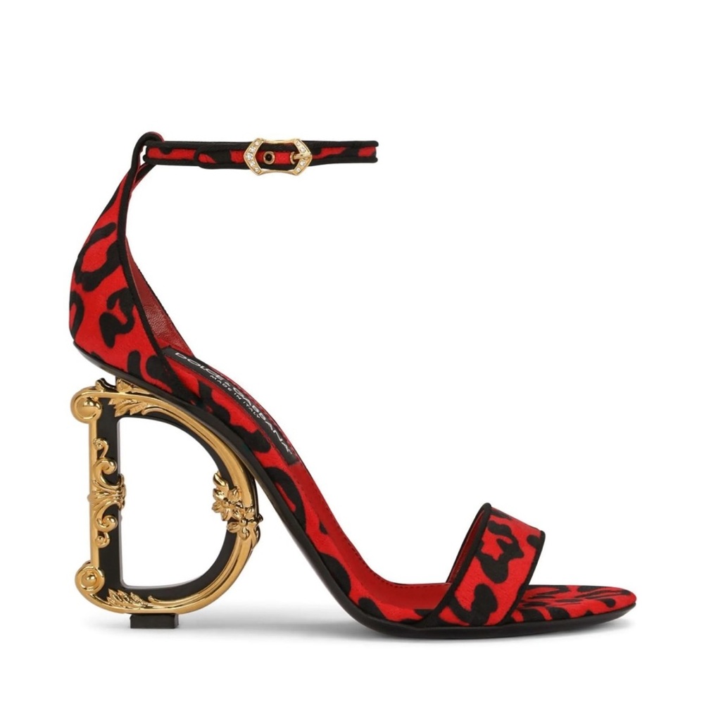Dolce & Gabbana Logo-detailed print sandal heels